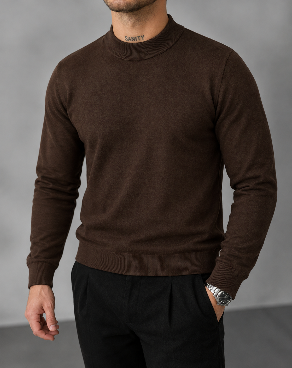 mock neck sweater