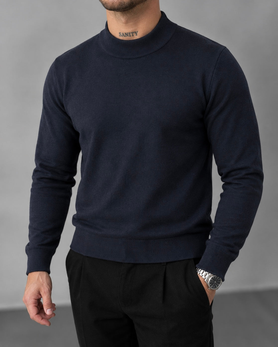 mock neck sweater