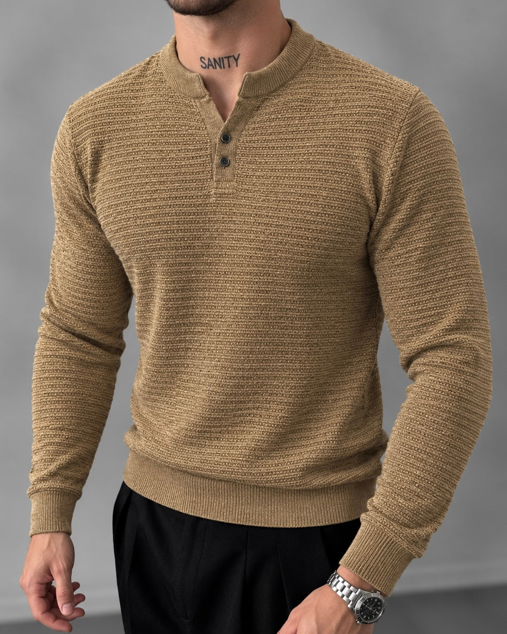 split neck henley